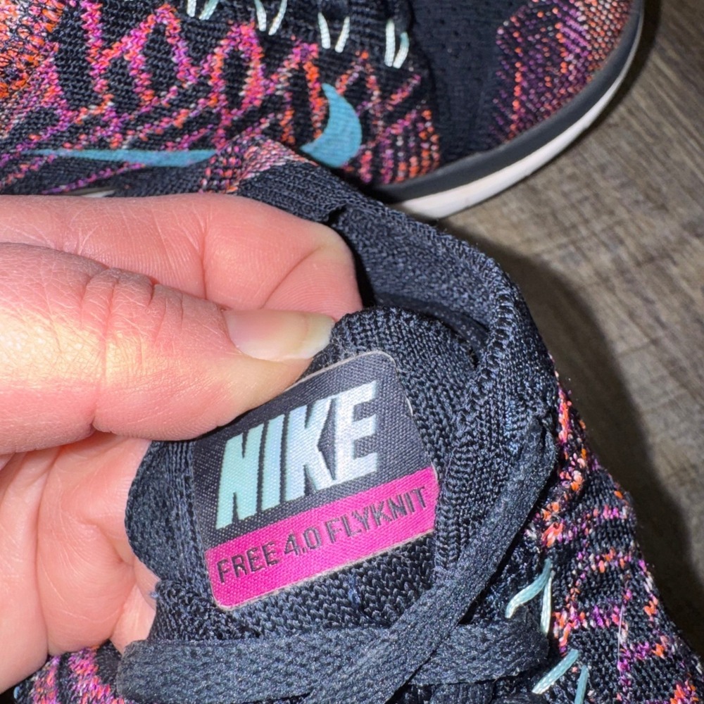 Nike Free 4.0 Flyknit Women's Size 7.5 Dark Obsidian Purple Blue 717076-405 - Picture 11 of 12